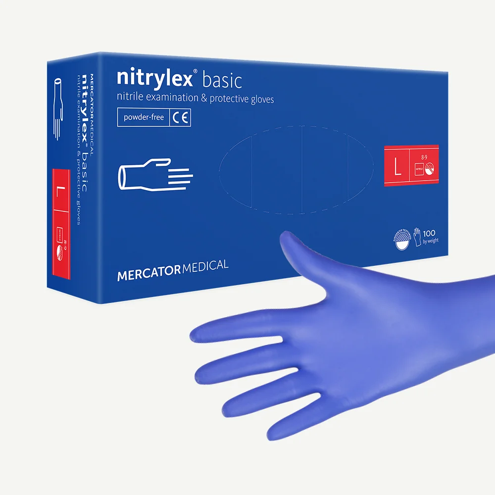 Nitrylex basic dark blue a100 L - nitrile powder- free gloves